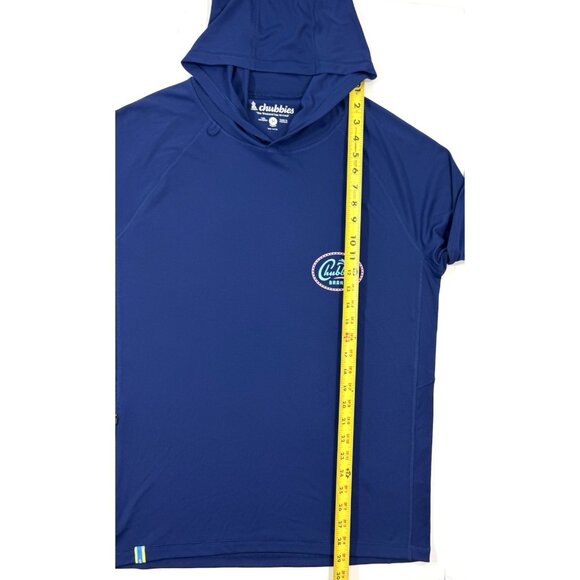 Chubbies Mens Sun Hoodie Size Medium Navy Graphic Pullover UPF Lightweight - Picture 12 of 12